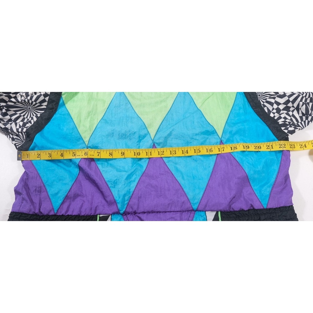 Giacca Sport Windbreaker Mens M Multi Vintage 90s Harlequin Geometric Colorblock - Picture 3 of 6